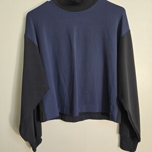 Athleta Black And Blue Long Sleeve Shirt Turtleneck